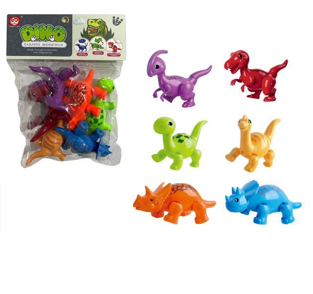 Sada 6 ks barevných dinosaurů