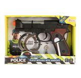 Policejní pistole s kovovými pouty