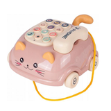 Interaktivní telefon na kolečkách kočička růžový