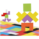 Dřevěná skládačka 3v1: Tetris, Tangram a T
