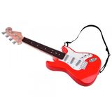 Malá elektrická rocková kytara červená