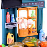 Kuchyňka pro děti s troubou, dresem a tekoucí vodou modrá
