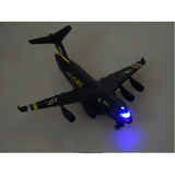 Vojenské letadlo se světelnými a zvukovými efekty černé