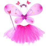 Svítící kostým motýlí víla s křídly tmavě růžový