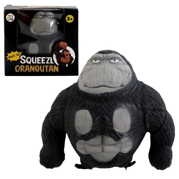 Antistresová hračka squishy gorila 12 cm - černá