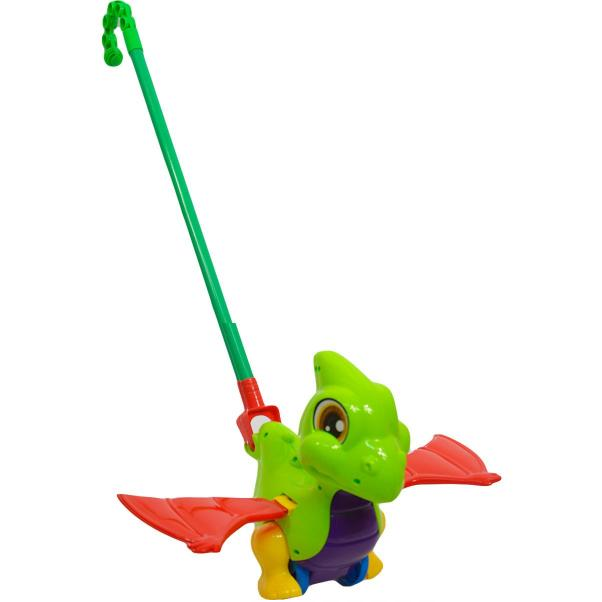 Levně Dinosaurus - hračka na tlačení - zelená