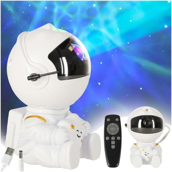 Levně Hvězdný projektor Astronaut s hvězdou a s dálkovým ovládáním bílý