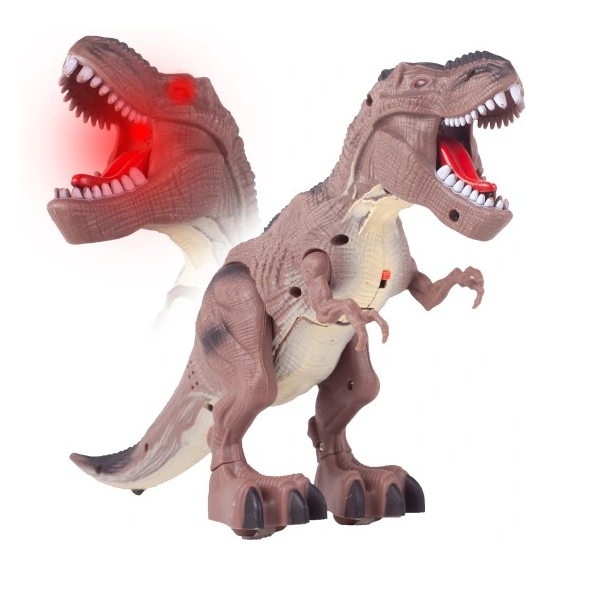 Interaktivní Dinosaurus T-REX se světlem a zvukem hnedý