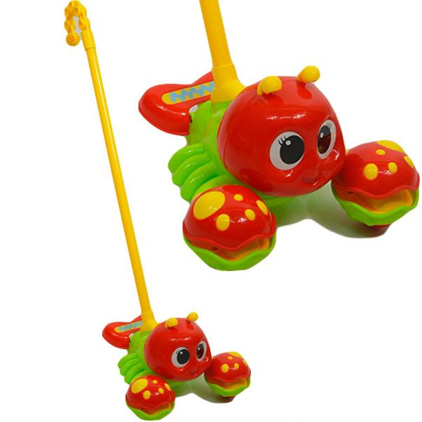 Levně Krab - hračka na tlačení - oranžovožlutá
