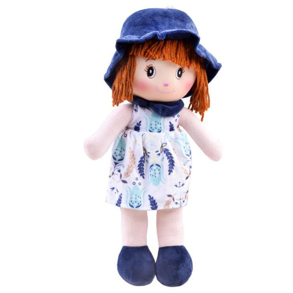 Levně Látková panenka Maja v kloboučku 45 cm