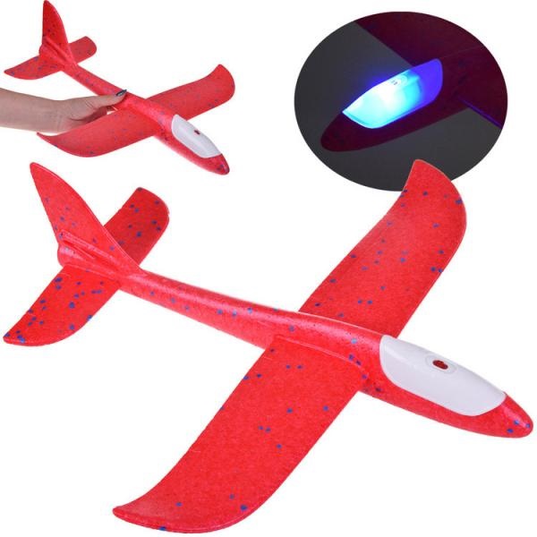 Polystyrenový letoun s LED osvětlením 46 cm - červená