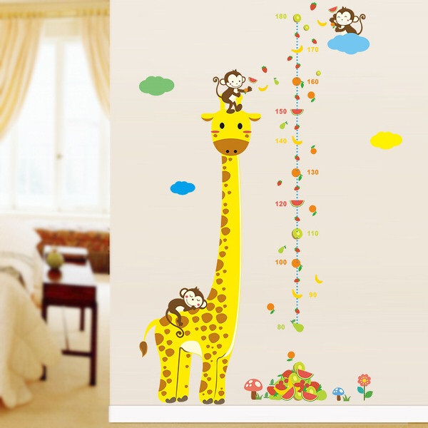 Levně Nálepky na stěnu - metr žirafa