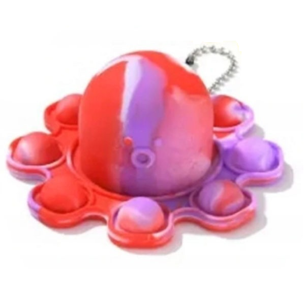 Levně Oboustranná chobotnice PUSH BUBBLE POP IT - přívěšek