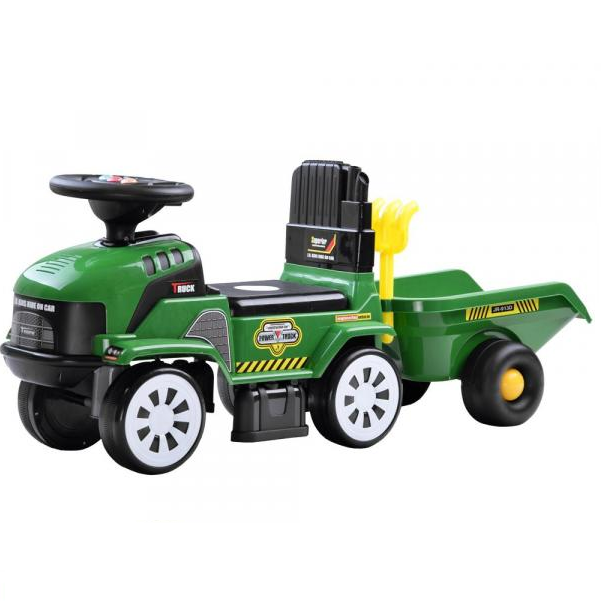 Odrážedlo traktor s přívěsem zelený
