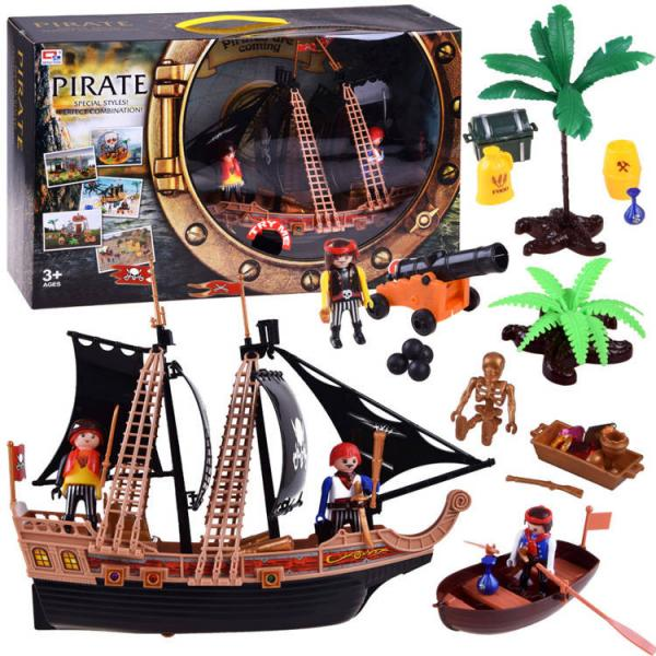 Levně Pirátská loď s figurkami pirátů: variant 1