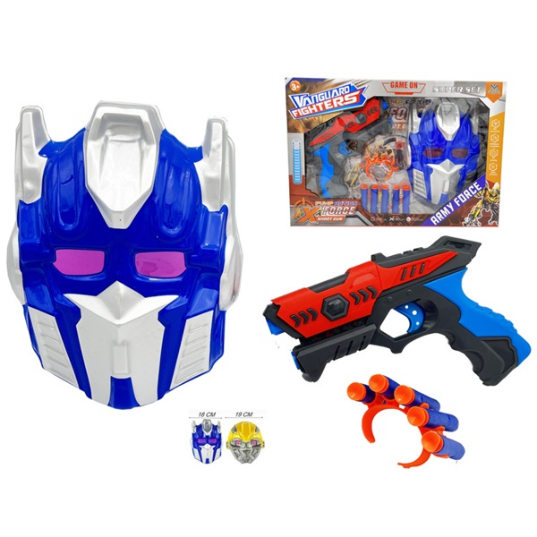 Levně Pistole na pěnové šipky s maskou transformera - Optimus