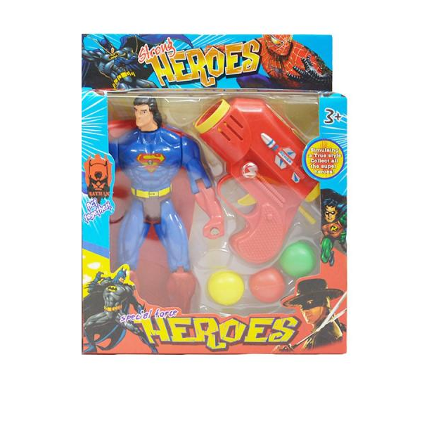 Levně Postavička Supermana s pistolí na míčky