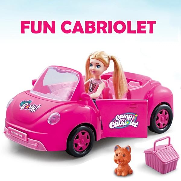 Levně Růžový kabriolet s panenkou