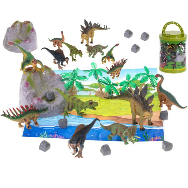 Levně Sada dinosaurů s podložkou a doplňky