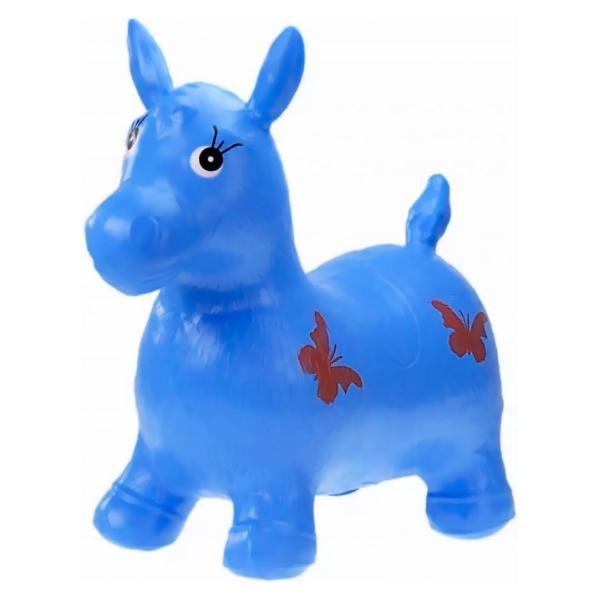 Skákací gumový koník - modrá