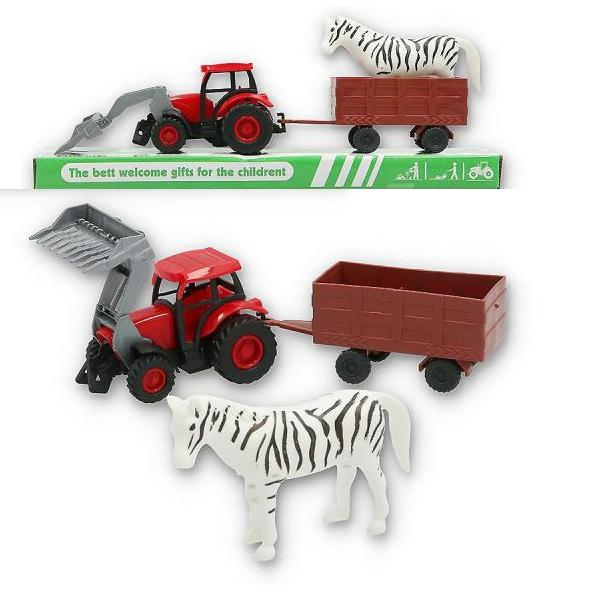 Levně Traktor s vlečkou a koníkem