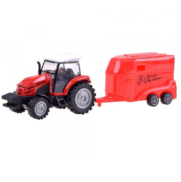 Levně Traktor s vlečkou pro převoz zvířat 22 cm