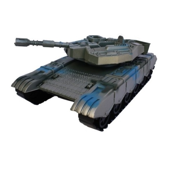 Vojenský tank na setrvačník 30 cm - šedá