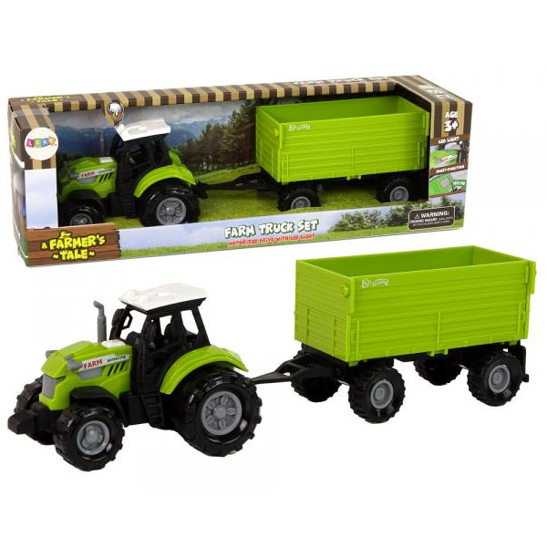 Levně Zelený traktor s vlečkou